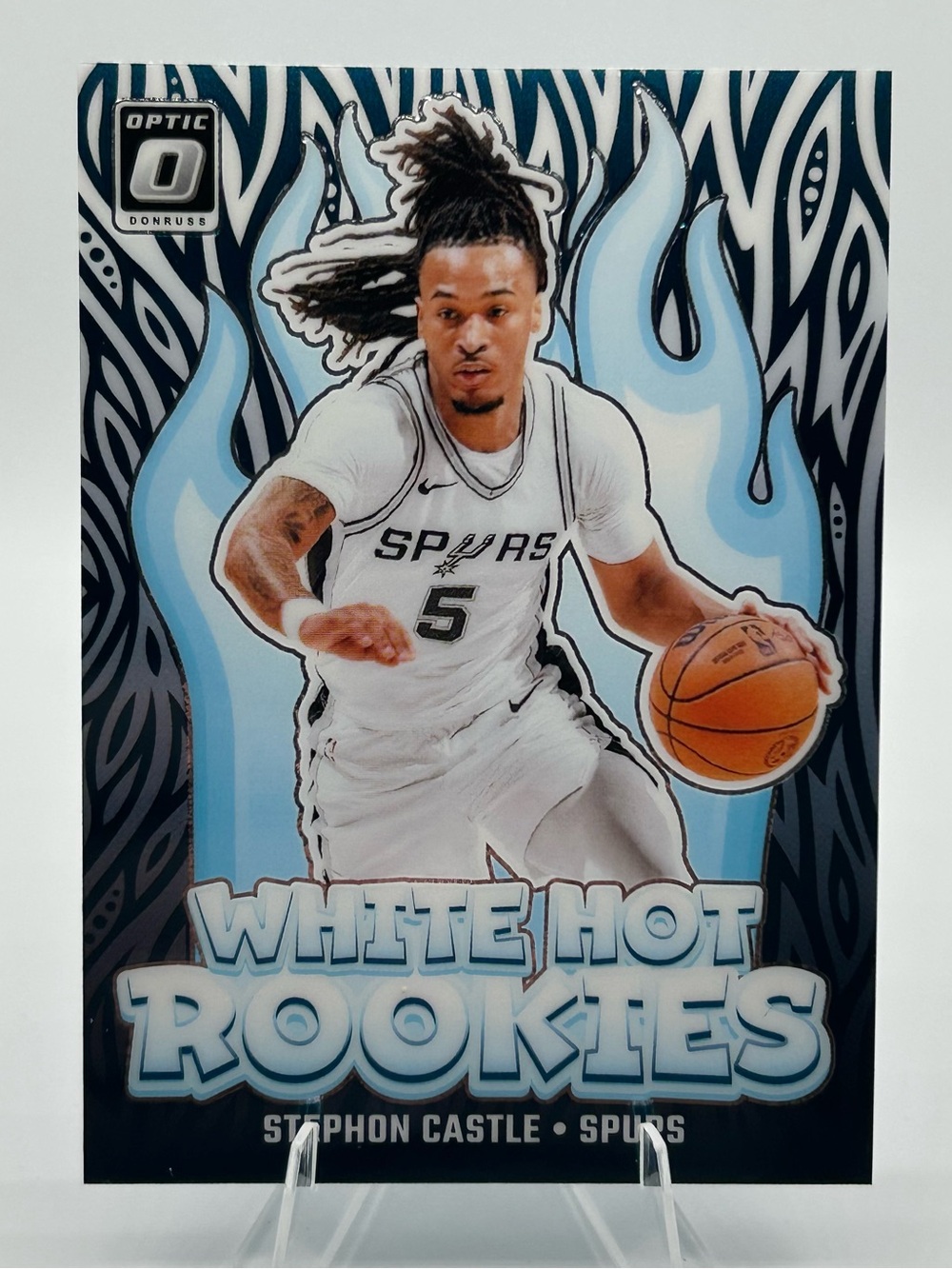 2024-25 Donruss Optic White Hot Rookies Stephon Castle #6 San Antonio Spurs